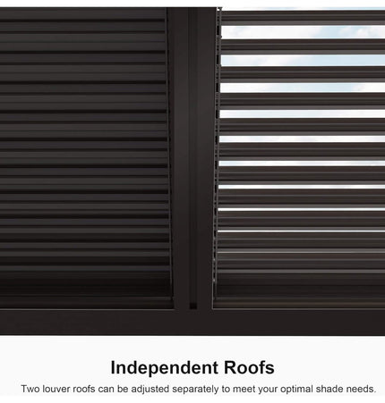 Alora Premium Outdoor Aluminum Louvered Patio Pergola With LED Lights [PERGOLA ONLY] (SAK24896) - Pergolas | Patioza