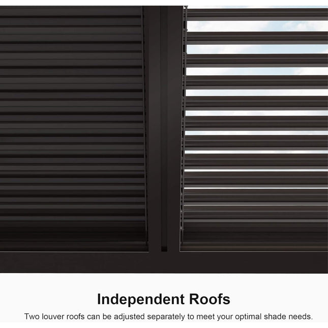 Alora Premium Outdoor Aluminum Louvered Patio Pergola With LED Lights [PERGOLA ONLY] (SAK24896) - Pergolas | Patioza