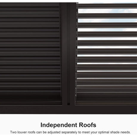 Alora Premium Outdoor Aluminum Louvered Patio Pergola With LED Lights [PERGOLA ONLY] (SAK24896) - Pergolas | Patioza