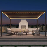 Alora Premium Outdoor Aluminum Louvered Patio Pergola With LED Lights [PERGOLA ONLY] (SAK24896) - Pergolas | Patioza
