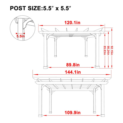 Alora Premium Outdoor Cedar Wood Pergola with Slatted Roof - Pergolas | Patioza