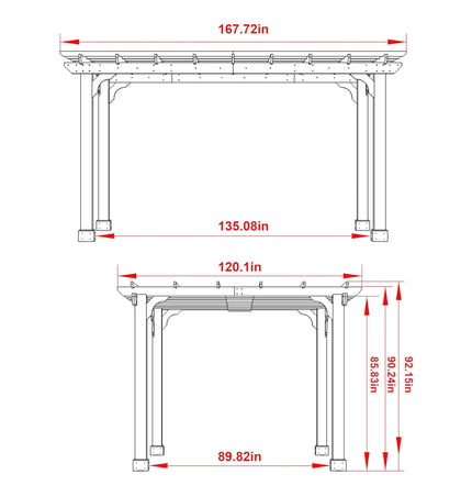 Alora Premium Outdoor Cedar Wood Pergola with Slatted Roof