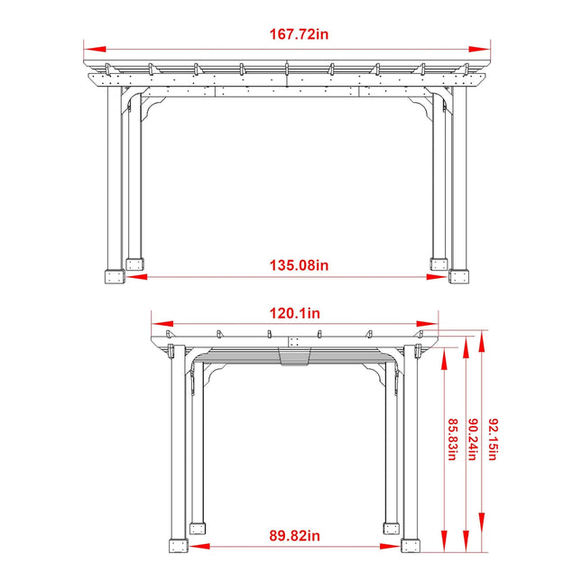 Alora Premium Outdoor Cedar Wood Pergola with Slatted Roof