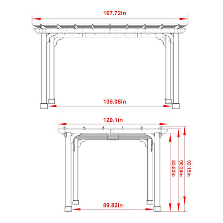 Alora Premium Outdoor Cedar Wood Pergola with Slatted Roof - Pergolas | Patioza