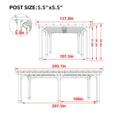 Alora Premium Outdoor Cedar Wood Pergola with Slatted Roof - Pergolas | Patioza