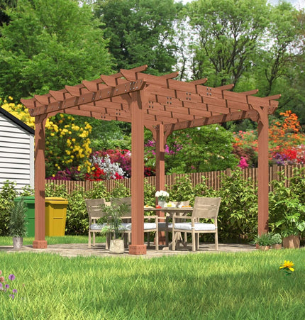 Alora Premium Outdoor Cedar Wood Pergola with Slatted Roof