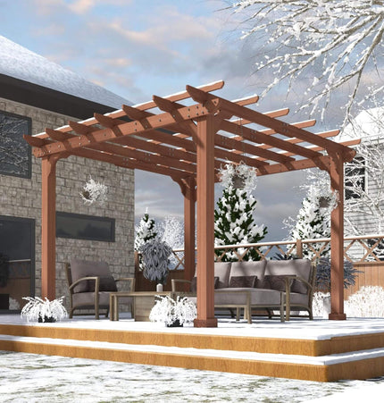 Alora Premium Outdoor Cedar Wood Pergola with Slatted Roof