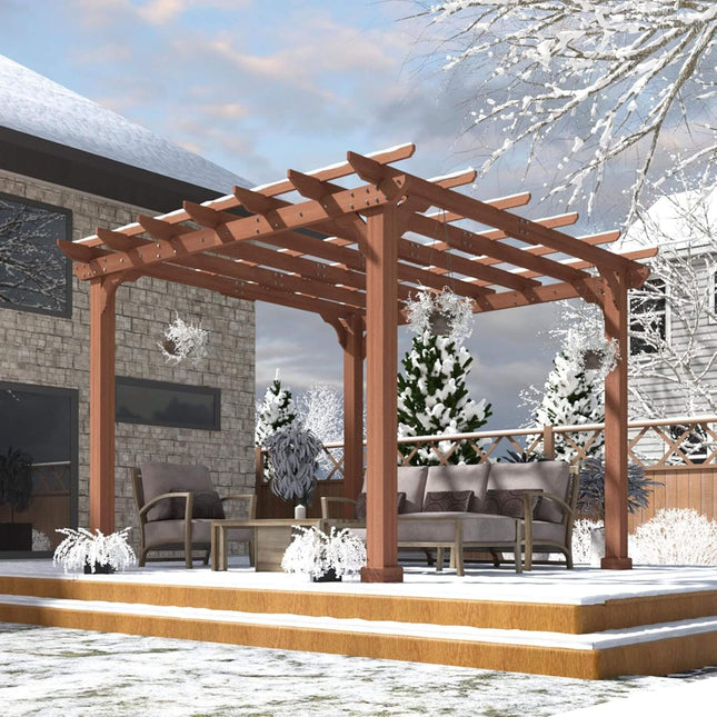 Alora Premium Outdoor Cedar Wood Pergola with Slatted Roof