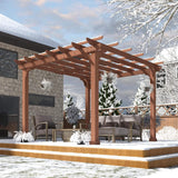 Alora Premium Outdoor Cedar Wood Pergola with Slatted Roof - Pergolas | Patioza