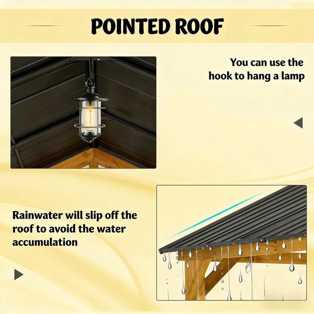 [09X11FT] Premium Outdoor Hardtop Patio Backyard Gazebo (SAK86341) - Gazebos | Patioza