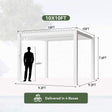 Alora Premium White Outdoor Metal Louvered Pergola With Drainage System (SAK87265) - Pergolas | Patioza