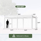 Alora Premium White Outdoor Metal Louvered Pergola With Drainage System (SAK87265) - Pergolas | Patioza