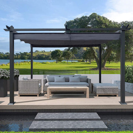 [10X13FT] Alora Premium Outdoor Patio Retractable Pergola With Canopy (SAK01864) - Pergolas | Patioza