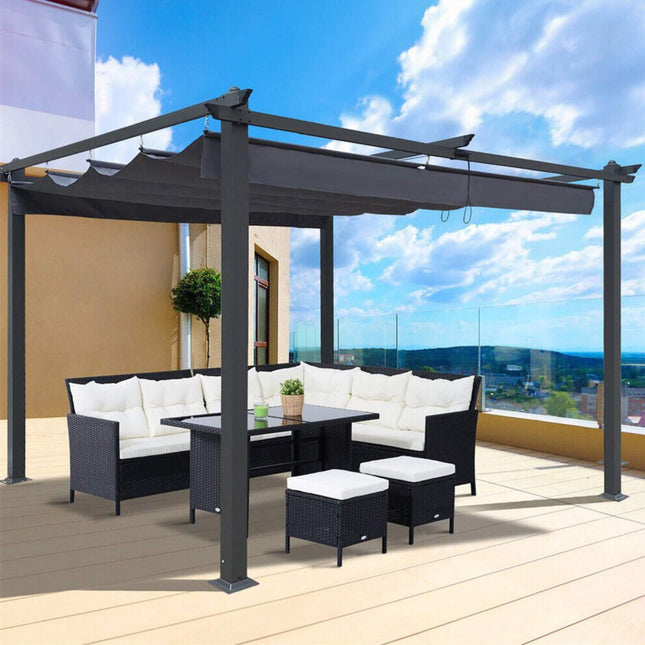 [10X13FT] Alora Premium Outdoor Patio Retractable Pergola With Canopy (SAK01864) - Pergolas | Patioza