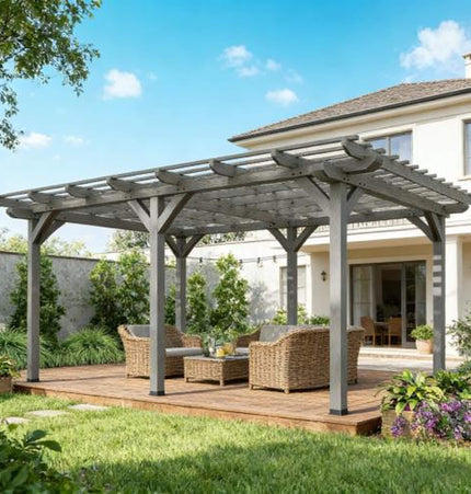 Alora 9x12 Ft. Premium Outdoor Wooden Grape Trellis Pergola