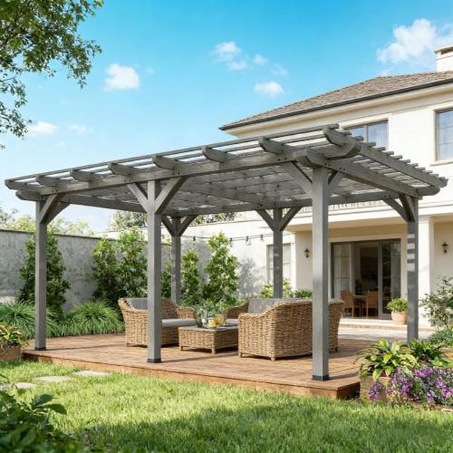 Alora 9x12 Ft. Premium Outdoor Wooden Grape Trellis Pergola
