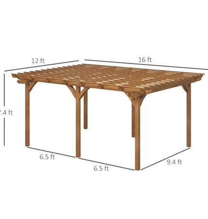 Alora 9x12 Ft. Premium Outdoor Wooden Grape Trellis Pergola