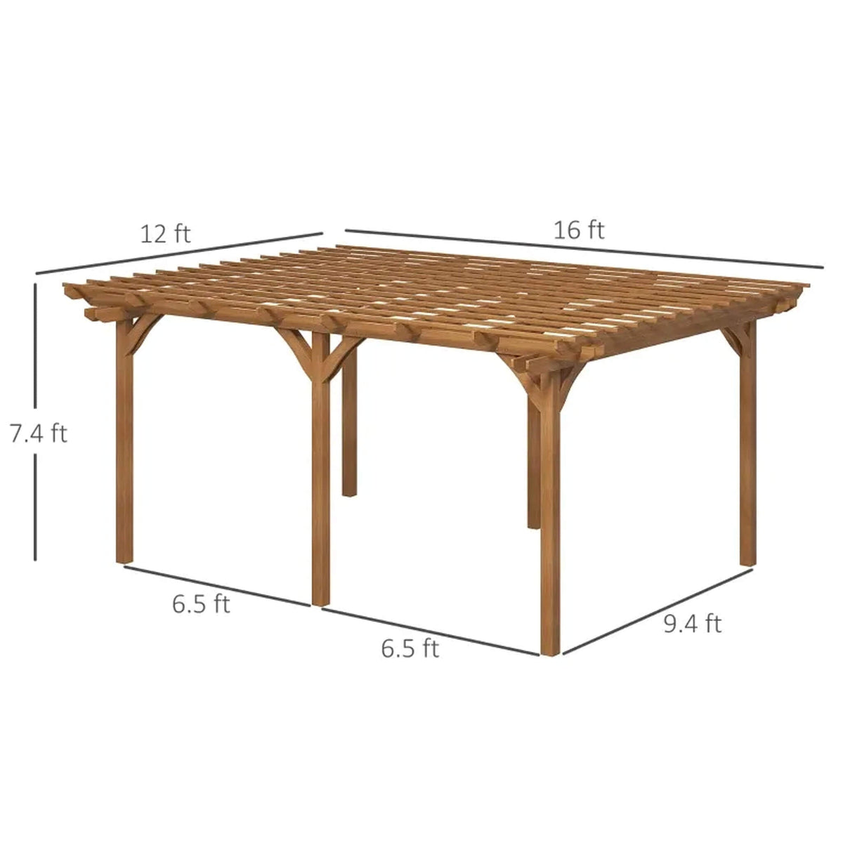 Alora 9x12 Ft. Premium Outdoor Wooden Grape Trellis Pergola - Canopies & Gazebos | Patioza
