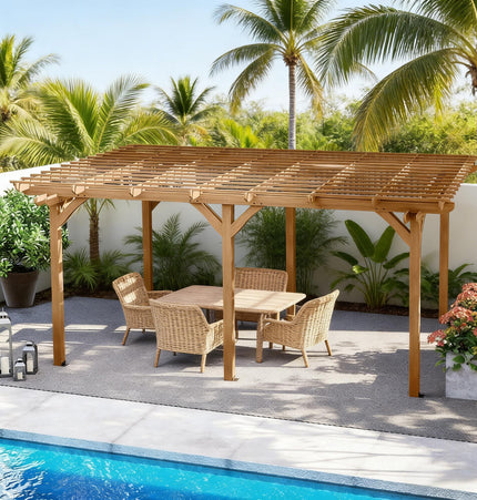 Alora 9x12 Ft. Premium Outdoor Wooden Grape Trellis Pergola