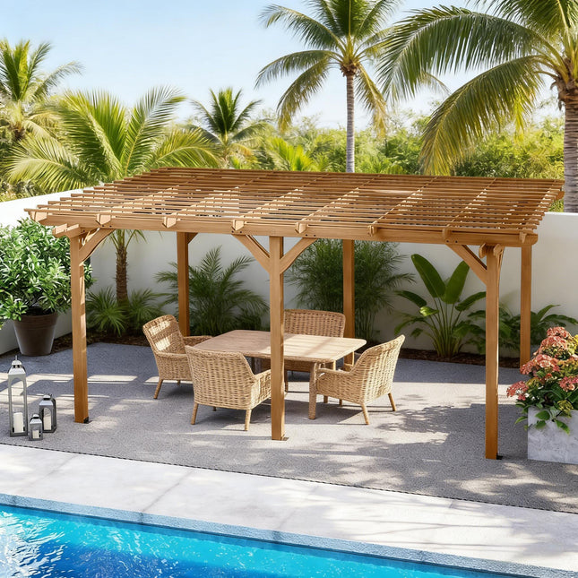 Alora 9x12 Ft. Premium Outdoor Wooden Grape Trellis Pergola