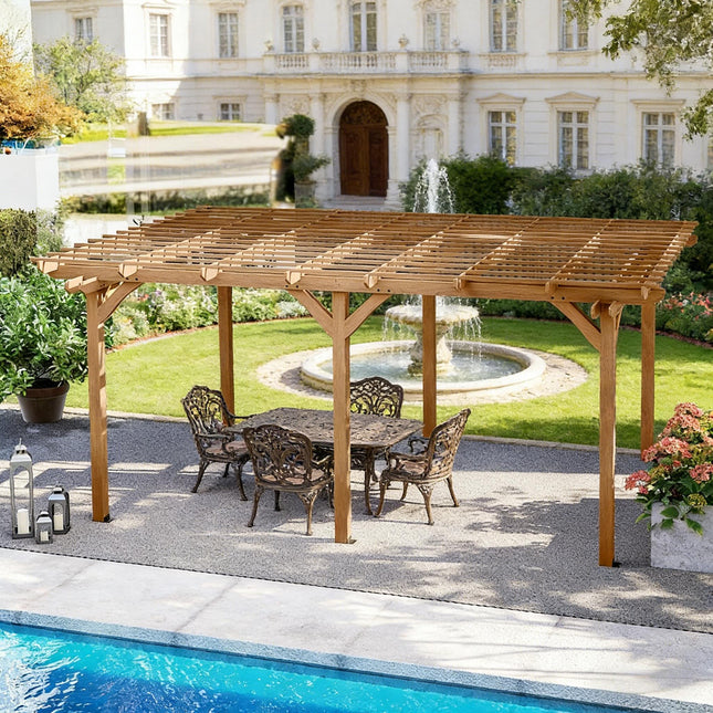 Alora 9x12 Ft. Premium Outdoor Wooden Grape Trellis Pergola