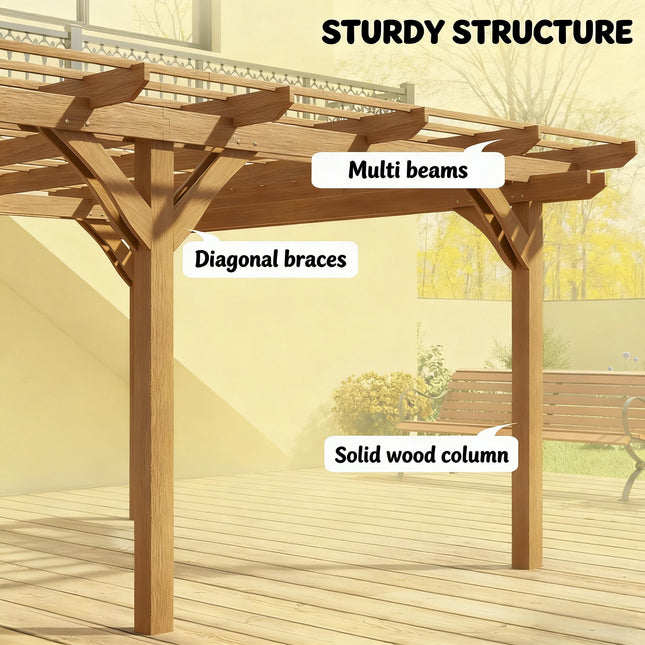 Alora 9x12 Ft. Premium Outdoor Wooden Grape Trellis Pergola