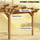 Alora 9x12 Ft. Premium Outdoor Wooden Grape Trellis Pergola - Canopies & Gazebos | Patioza