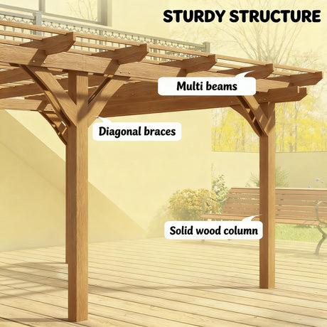 Alora 9x12 Ft. Premium Outdoor Wooden Grape Trellis Pergola - Canopies & Gazebos | Patioza