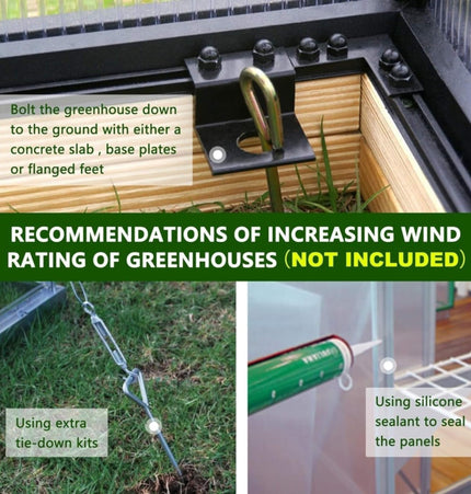 6x12 Ft. Premium Polycarbonate Walk-In Greenhouse Kit with Adjustable Vent and Lockable Door