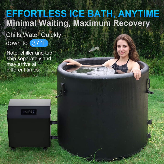 FCP Premium XL 120 Gal Cold Plunge Tub Kit With 1HP Chiller, Filter, And Pump (SAK92632) - Chillers | Patioza