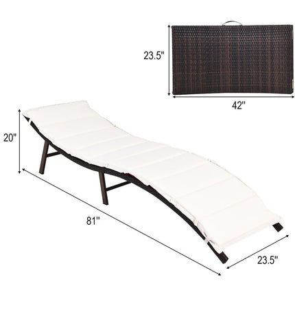 2Pcs Folding Patio Lounger Chair - Patio Furniture | Patioza