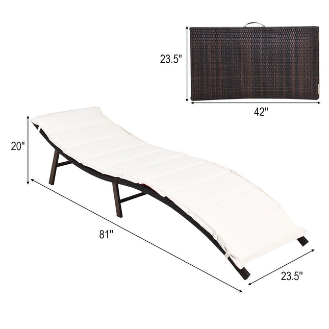 2Pcs Folding Patio Lounger Chair - Patio Furniture | Patioza