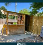 Original with 4x4 posts / 7' deep bar / 3' deep storage / Bar entry on left / strorage entry on right