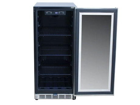 Summerset 15-inch Outdoor Rated Fridge with Glass Door - Fridge | Patioza