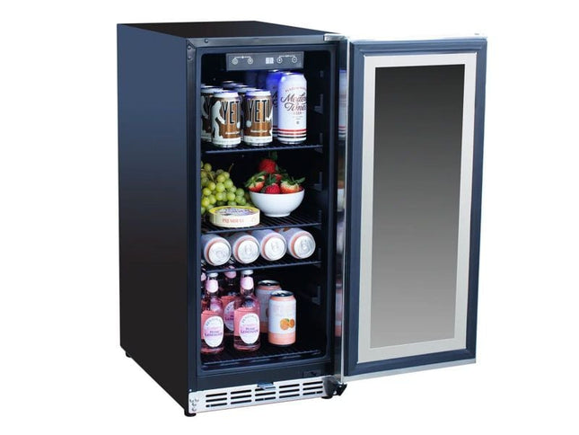 Summerset 15-inch Outdoor Rated Fridge with Glass Door - Fridge | Patioza