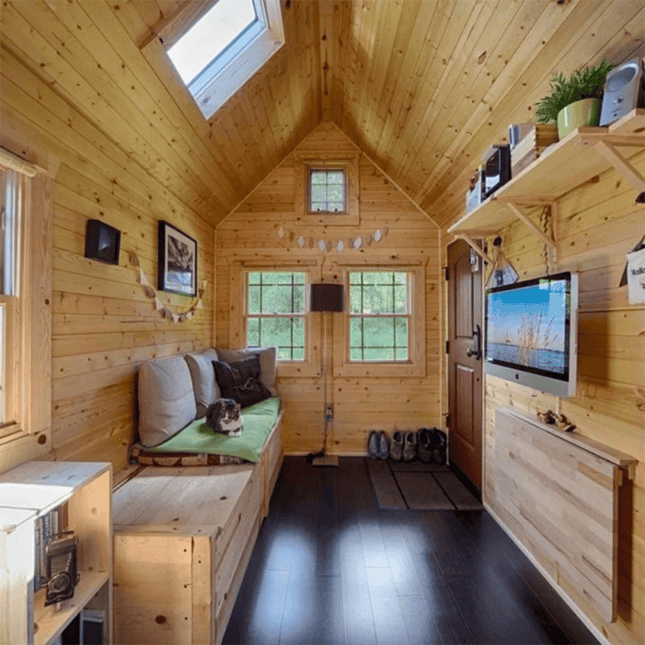 Wood Tiny home on wheels - | Patioza