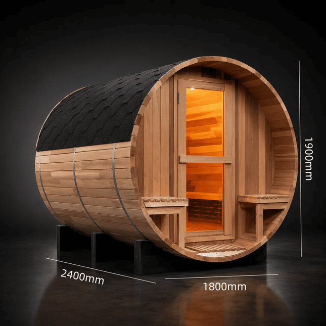 Handmade Sauna Red Cedar Electric Heat - | Patioza