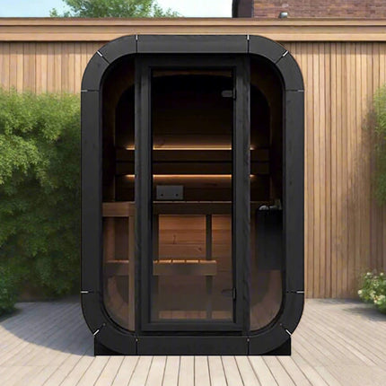 SaunaLife Model CL3G Cube - Series Outdoor 2 - Person Home Sauna Kit [SL - MODELCL3G] (SAK23721) - Outdoor Saunas | Patioza