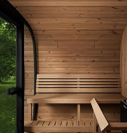 SaunaLife Model CL7G 6 - Person Cube - Series Luxury Wooden Outdoor Home Sauna Kit [SL - MODELCL7G] (SAK95274) - Outdoor Saunas | Patioza