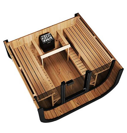 SaunaLife Model CL7G 6 - Person Cube - Series Luxury Wooden Outdoor Home Sauna Kit [SL - MODELCL7G] (SAK95274) - Outdoor Saunas | Patioza