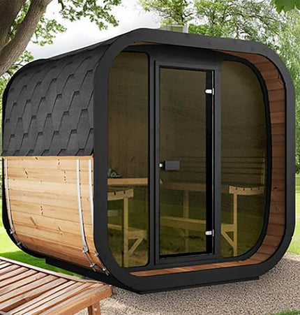 SaunaLife Model CL7G 6 - Person Cube - Series Luxury Wooden Outdoor Home Sauna Kit [SL - MODELCL7G] (SAK95274) - Outdoor Saunas | Patioza