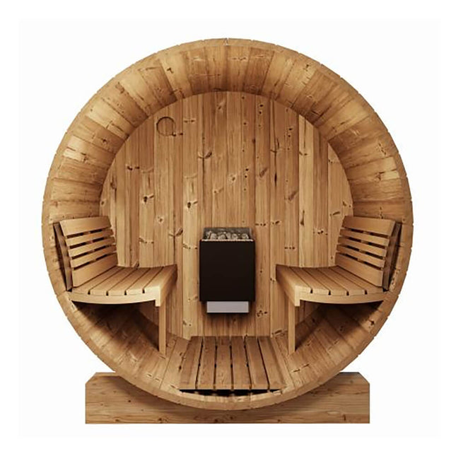 SaunaLife Model E6 Ergo Series 3 - Person Thermo - Spruce Backyard Sauna Barrel [SL - MODELE6] (SAK38572) - Outdoor Saunas | Patioza