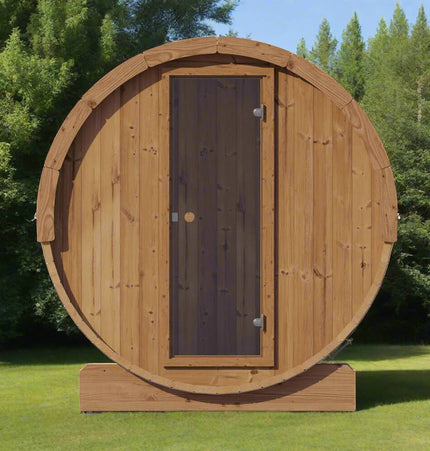 SaunaLife Model E6 Ergo Series 3 - Person Thermo - Spruce Backyard Sauna Barrel [SL - MODELE6] (SAK38572) - Outdoor Saunas | Patioza