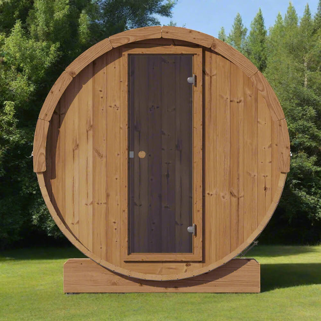 SaunaLife Model E6 Ergo Series 3 - Person Thermo - Spruce Backyard Sauna Barrel [SL - MODELE6] (SAK38572) - Outdoor Saunas | Patioza