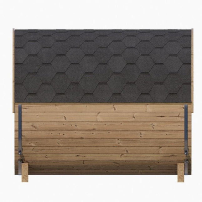 SaunaLife Model E8G Ergo Series 6 - Person Outdoor Sauna Barrel With Tempered Glass Front [SL - MODELE8G] (SAK92814) - Outdoor Saunas | Patioza