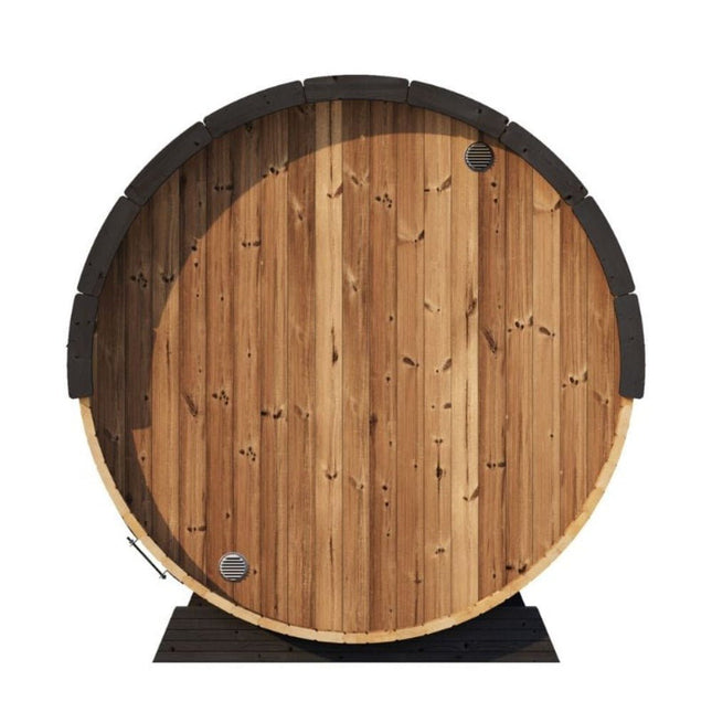 SaunaLife Model EE8G Ergo Series 6 - Person Outdoor Sauna Barrel With Tempered Glass Front [SL - MODELEE8G] (SAK95812) - Outdoor Saunas | Patioza
