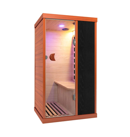 Thermora Maison Single-Person Infrared Sauna Room With Bluetooth Music Player And Ambient Light (SAK62941) - Infrared Saunas | Patioza