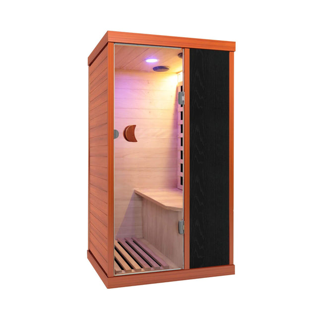 Thermora Maison Single-Person Infrared Sauna Room With Bluetooth Music Player And Ambient Light (SAK62941) - Infrared Saunas | Patioza