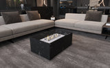 Black Marble Coffee Table with Built - in Fireplace - Fire Pits | Patioza