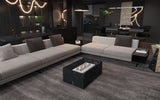 Black Marble Coffee Table with Built - in Fireplace - Fire Pits | Patioza